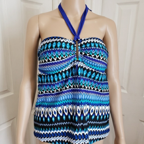 NEW! Jones NY Aztec Flyaway Halter Tankini-10 - Picture 3 of 6
